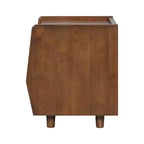 Comodino Moderno in Rattan con 1 Ripiano Aperto e 1 Cassetto