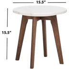 Tavolino rotondo Marini con piano in marmo - ACC8100 - Marmo/Noce