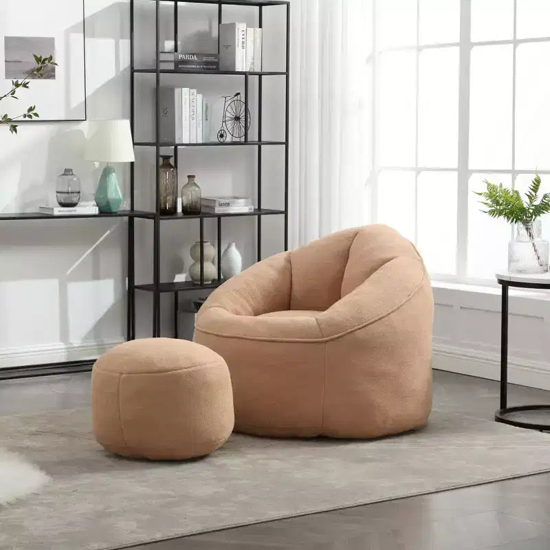 Sedia da divano a sacco Bedding, sedia a sacco con schiuma ad alta pressione, materiale per adulti con imbottitura in schiuma compressa, pouf a sacco con poggiapiedi