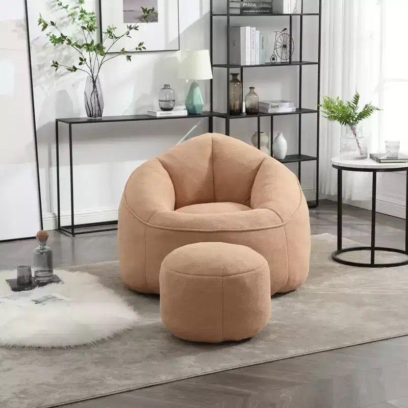 Sedia da divano a sacco Bedding, sedia a sacco con schiuma ad alta pressione, materiale per adulti con imbottitura in schiuma compressa, pouf a sacco con poggiapiedi