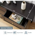53.9 Cassettiera da Fattoria a 6 Cassetti, Comò Alto in Legno con Cassetti Profondi per Camera da Letto, Soggiorno e Corridoio