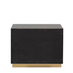 Comodino moderno singolo da 71 cm, finitura laccata oro con motivo, cassetti a coda di rondine in stile francese e inglese, mobili per camera da letto neri e oro