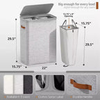 Cesto portabiancheria a 2 scomparti con sacca estraibile - Organizzatore resistente per bagno, camera da letto o lavanderia - Design salvaspazio
