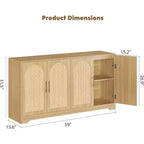 Credenza da buffet a 59 W, grande console portaoggetti e moderno mobile bar accentato per soggiorno, cucina, corridoio, sala da pranzo, ingresso
