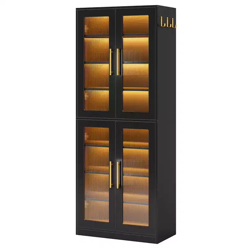 Scarpiera Indipendente con Ante in Acrilico e Luci a LED, Organizzatore per Scarpe da Ingresso