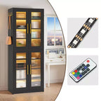 Scarpiera Indipendente con Ante in Acrilico e Luci a LED, Organizzatore per Scarpe da Ingresso