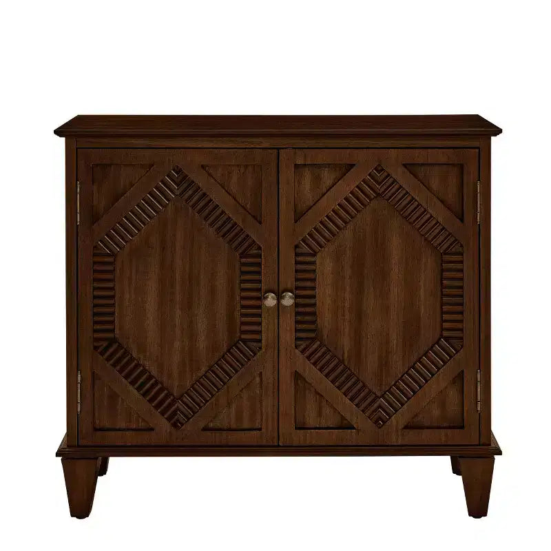 Mobile credenza 34 Geometric, credenza a 2 ante moderna con ripiano regolabile per ingresso, soggiorno