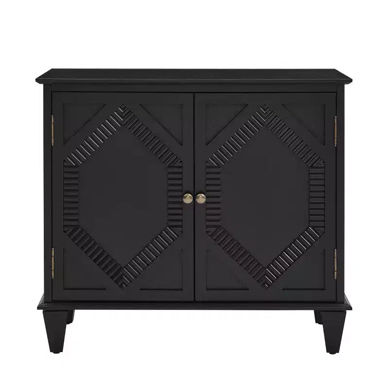 Mobile credenza 34 Geometric, credenza a 2 ante moderna con ripiano regolabile per ingresso, soggiorno