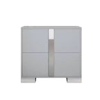 Comodino con Base in Metallo a 2 Cassetti per Camera da Letto Soggiorno Grigio