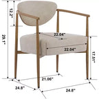 Sedia da pranzo moderna, sedia imbottita imbottita con struttura in metallo, sedia per soggiorno, camera da letto, sala da pranzo, ufficio domestico