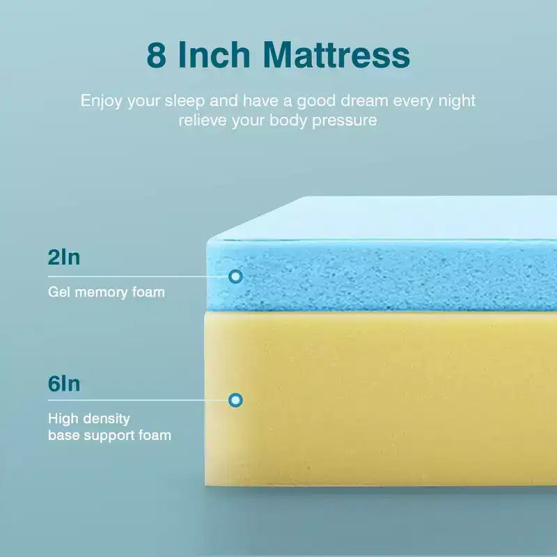 Materasso singolo in memory foam, morbido, imbottito in cotone, spessore 20 cm, arrotolato in scatola, solo materasso