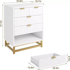 Comò moderno per camera da letto, comò largo 60 cm, 5 cassetti con gambe in metallo, torre portaoggetti piccola per ingresso, corridoio, soggiorno e armadio