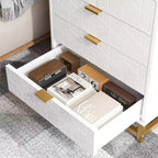 Comò moderno per camera da letto, comò largo 60 cm, 5 cassetti con gambe in metallo, torre portaoggetti piccola per ingresso, corridoio, soggiorno e armadio