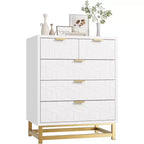 Comò moderno per camera da letto, comò largo 60 cm, 5 cassetti con gambe in metallo, torre portaoggetti piccola per ingresso, corridoio, soggiorno e armadio