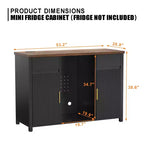 Mobile bar caffè con spazio per frigorifero, buffet credenza per mini frigorifero 53,2L nero