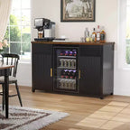 Mobile bar caffè con spazio per frigorifero, buffet credenza per mini frigorifero 53,2L nero