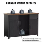 Mobile bar caffè con spazio per frigorifero, buffet credenza per mini frigorifero 53,2L nero